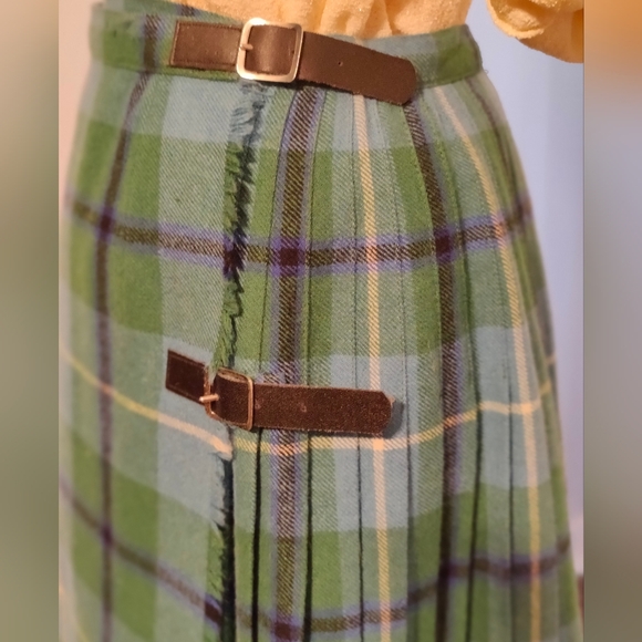 Mosbrook vintage▪️ mad for plaid▪️ academia school girl full length wool skirt S - Picture 6 of 12